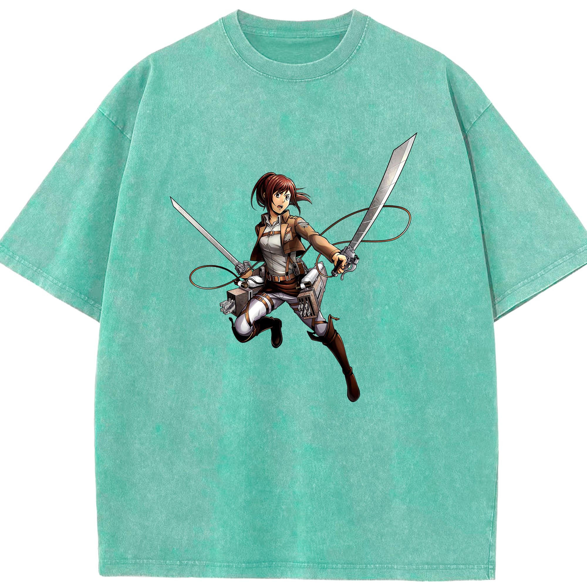 （画像用） 進撃の巨人 サシャ·ブラウス Attack on Titan Sasha Blaus 綿100% ヴィンテージ風 半袖Tシャツ（フロントプリント）